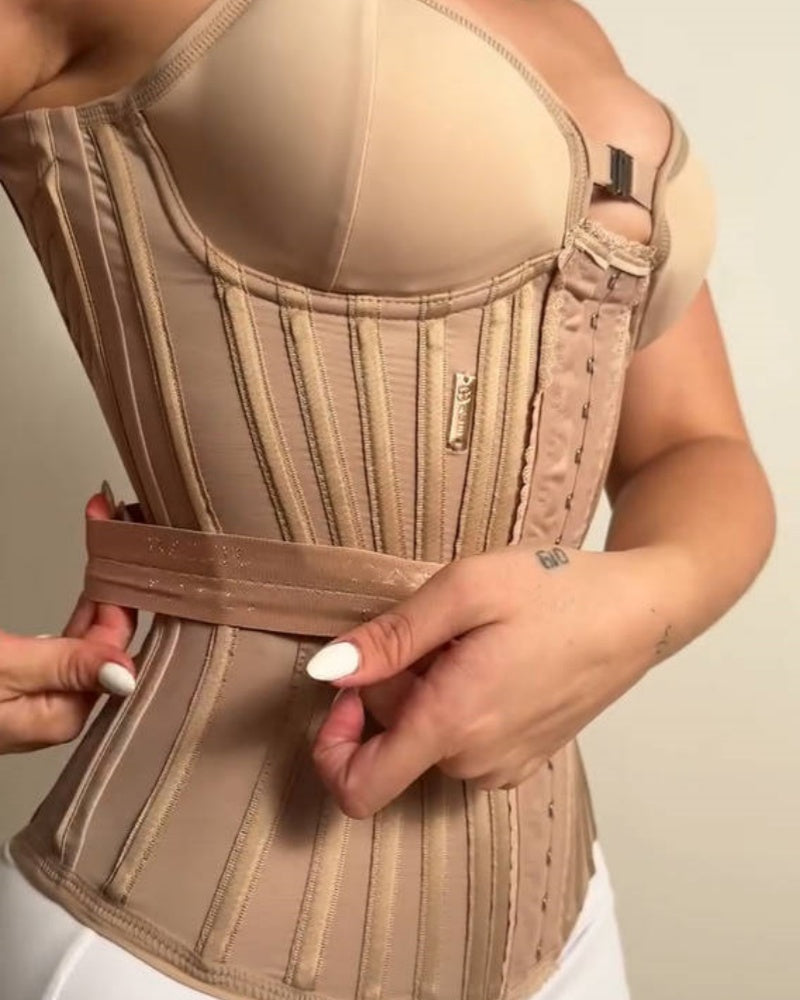 Fajas Colombianas Steel Boned Corset Top With Elastic Band