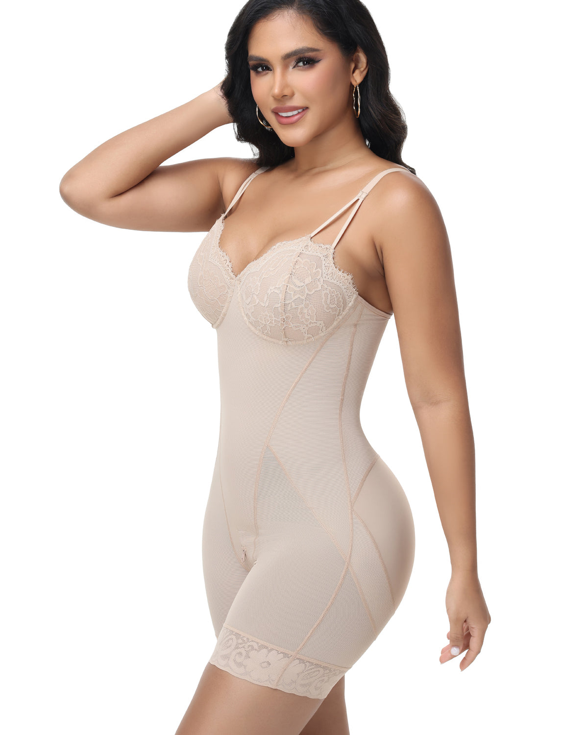 Shapshe® Lace Cup Tummy Control Shapewear Bodysuit  - By Qivii