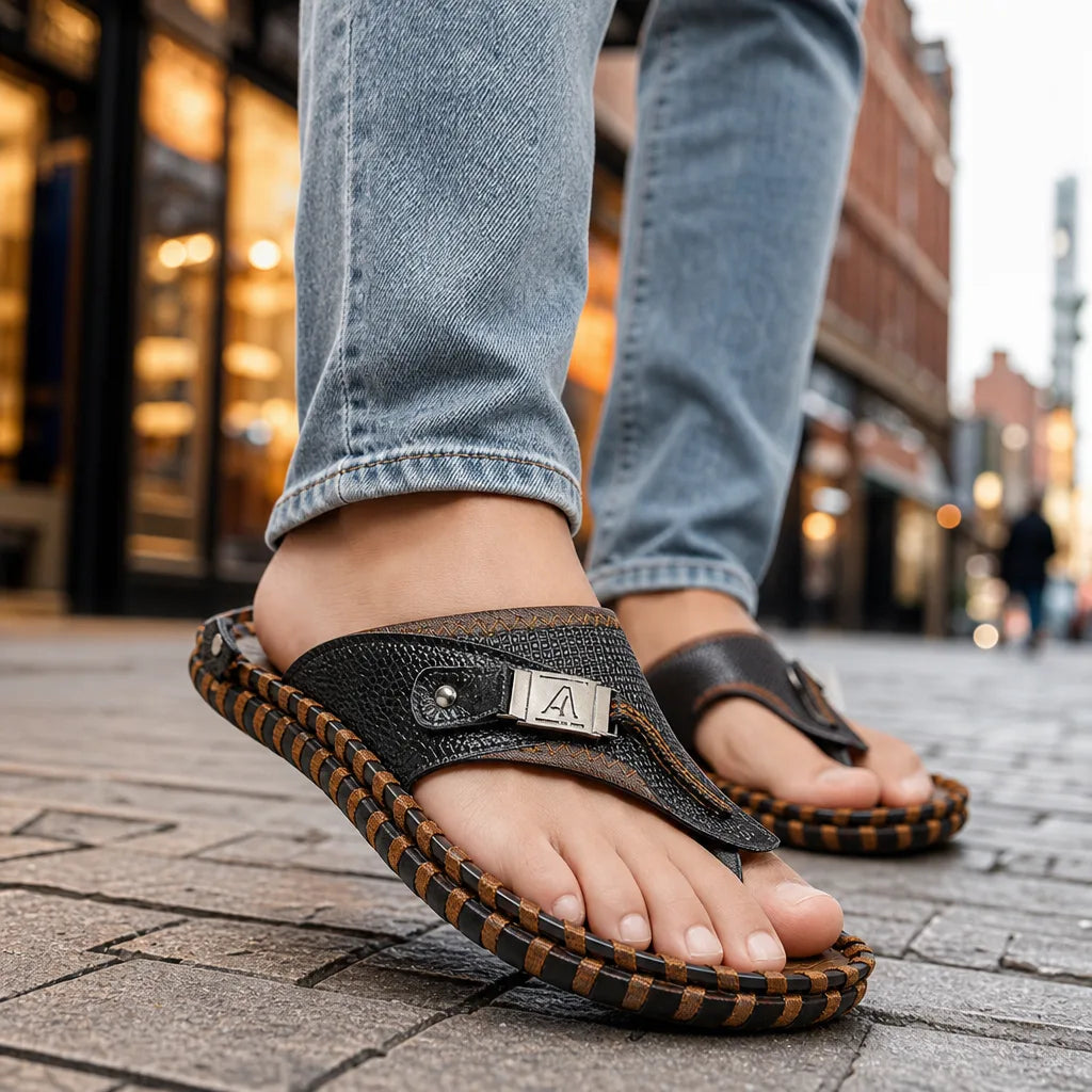 Hadrian Stitched Thong Sandals