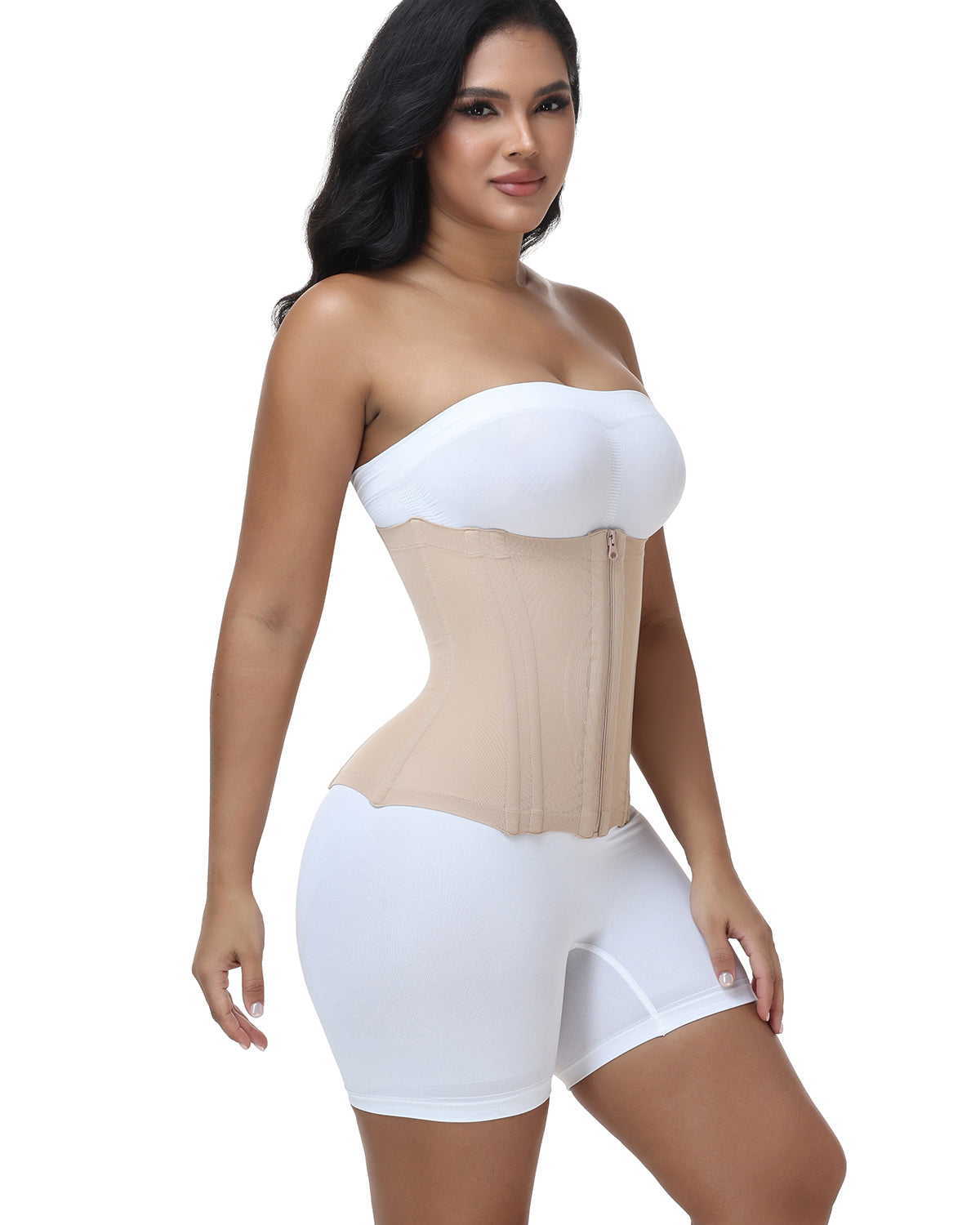Hourglass Tummy Control Zipper Waist Trainer Faja Corset