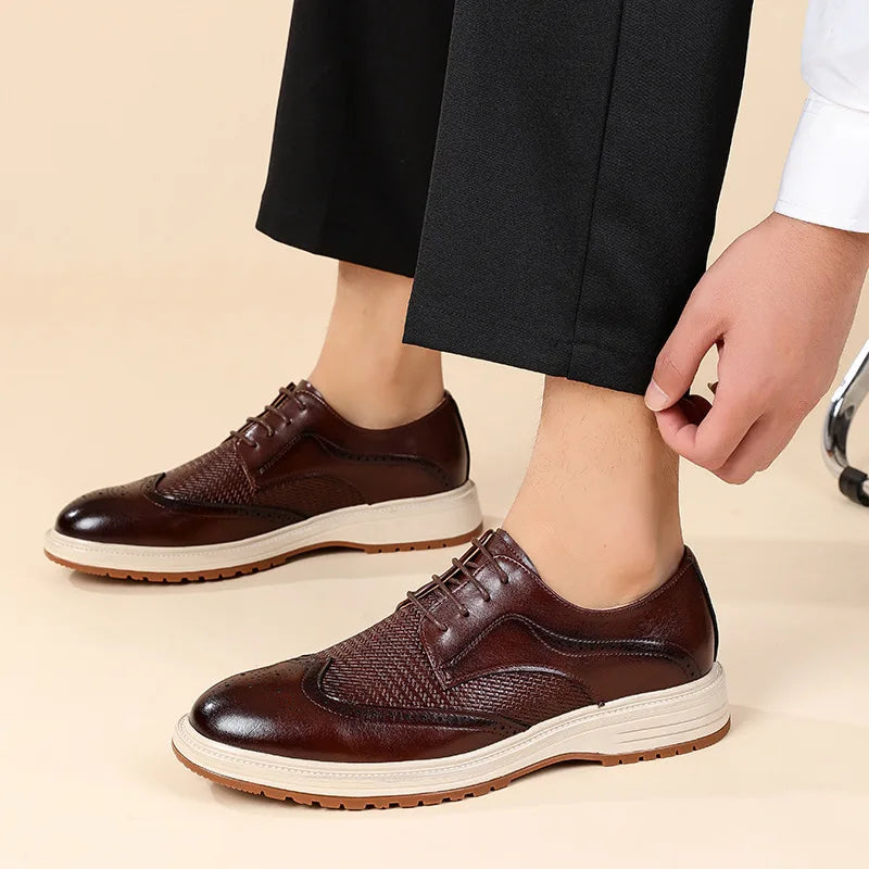 Herreford men's brogue derby shoes by Hudson Ridge, stylish multi-colored leather footwear for men.