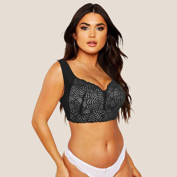 Hot | Seamless Lace Cut-Out Bra by Qivii - qivii