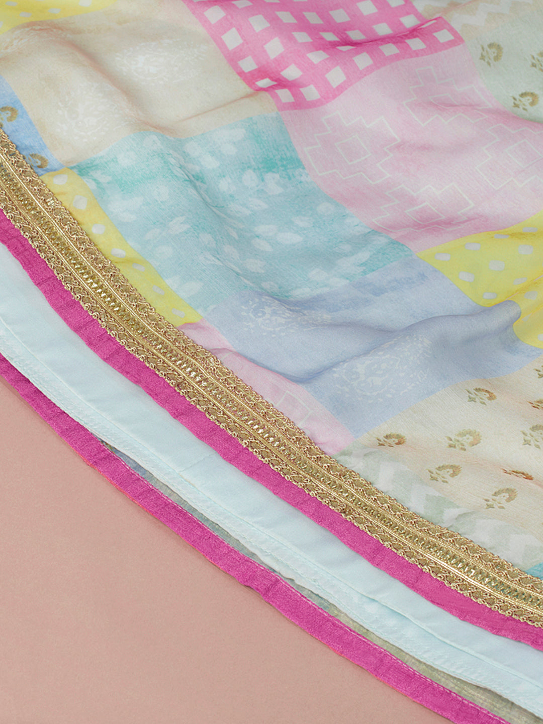 Multi-Color Organza Floral Printed Semi-Stitched Lehenga choli - qivii