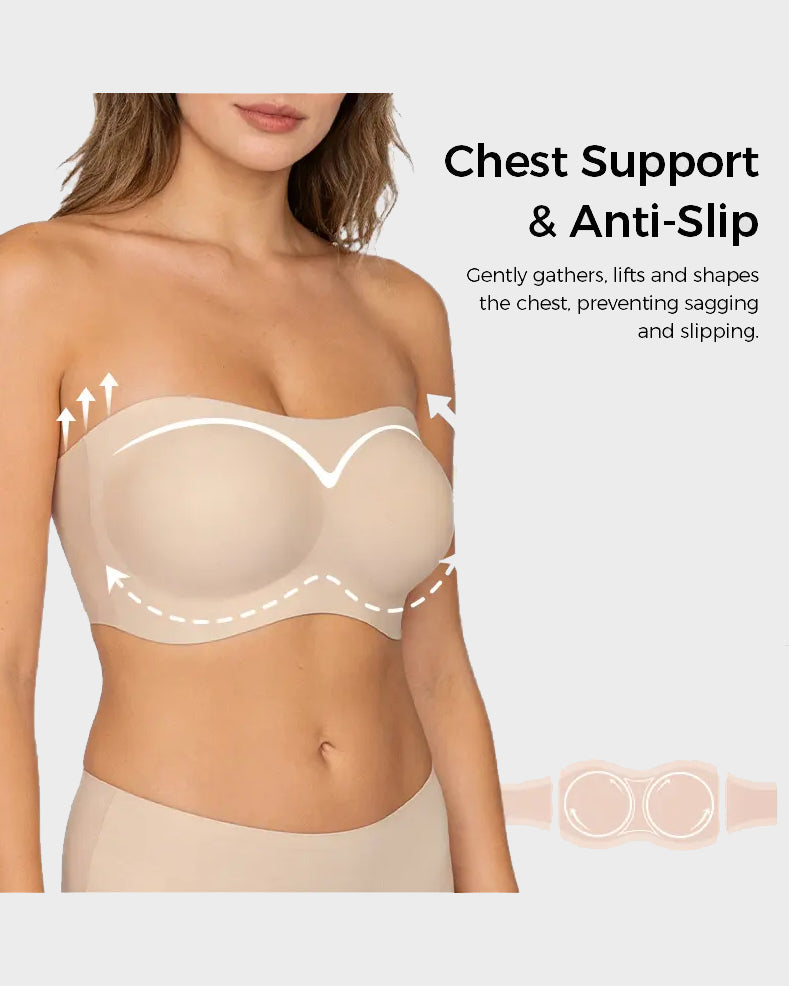 Strapless Non-slip Wireless Bra Padded Push Up Bra