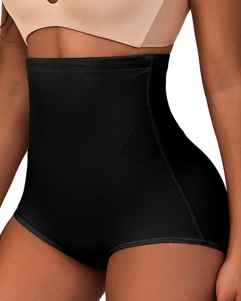 High Waist Compression Mesh Patchwork Tummy Control Panties  - By Qivii