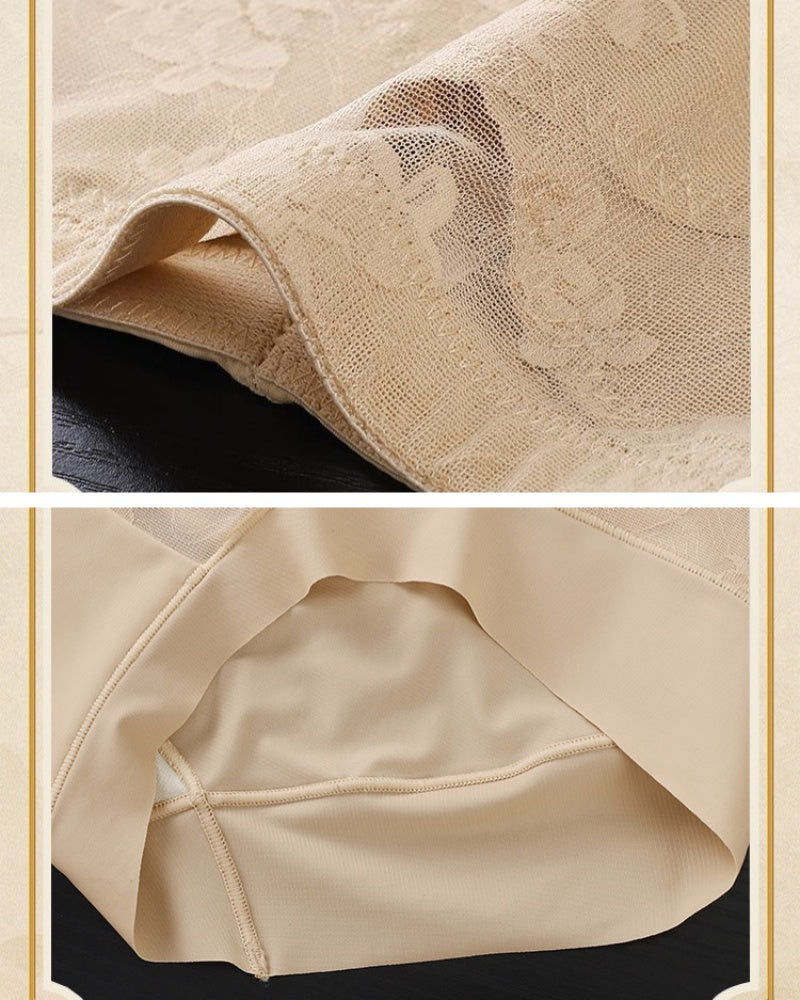 High Waist Floral Lace Tummy Control Shaping Panties  - By Qivii