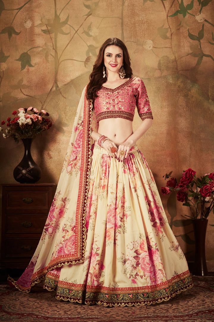 lehenga Choli with Dori, Zari and Sequins Embroidery Work& nett dupatta,  bollywood new indian custom made women wear  - INSPIRED