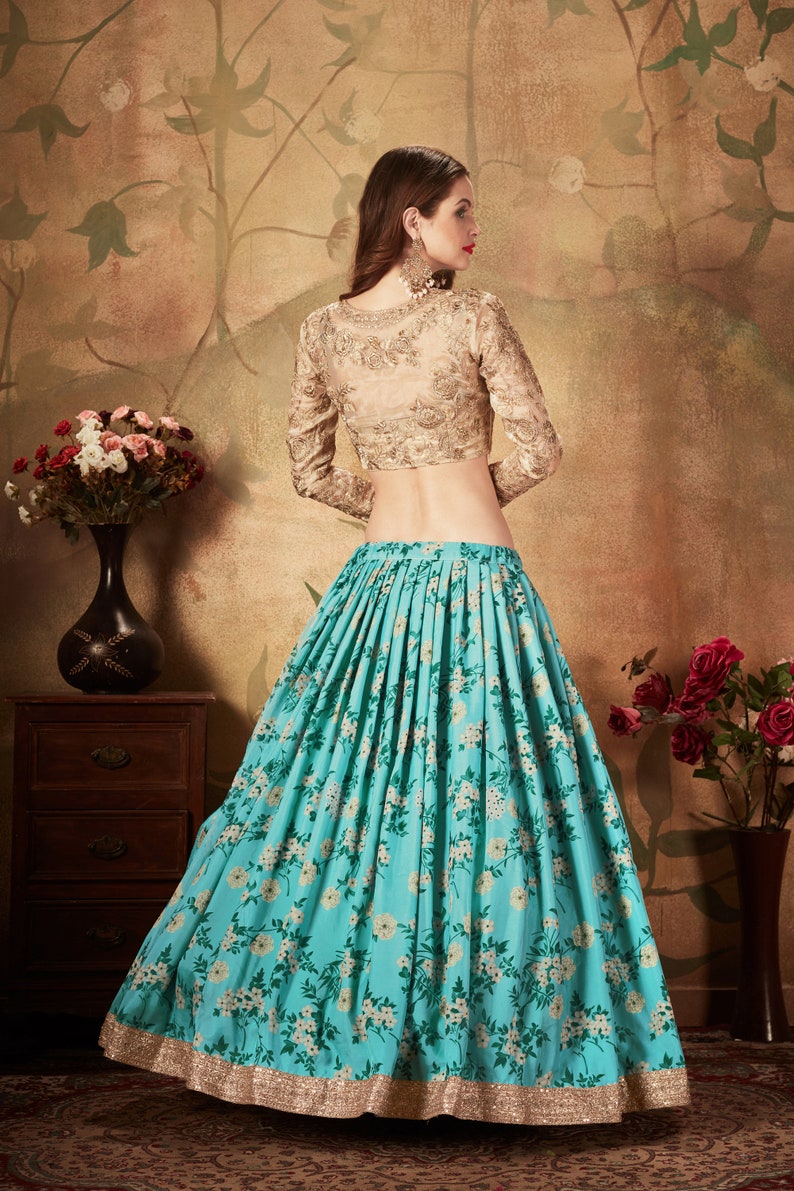 Designer floral Lehenga Choli with high quality embroidery work Wedding lehenga choli party wear lehenga choli Indian Women lehengas  - INSPIRED