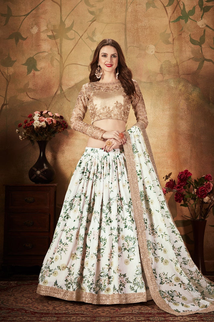 Designer floral Lehenga Choli with high quality embroidery work Wedding lehenga choli party wear lehenga choli Indian Women lehengas  - INSPIRED