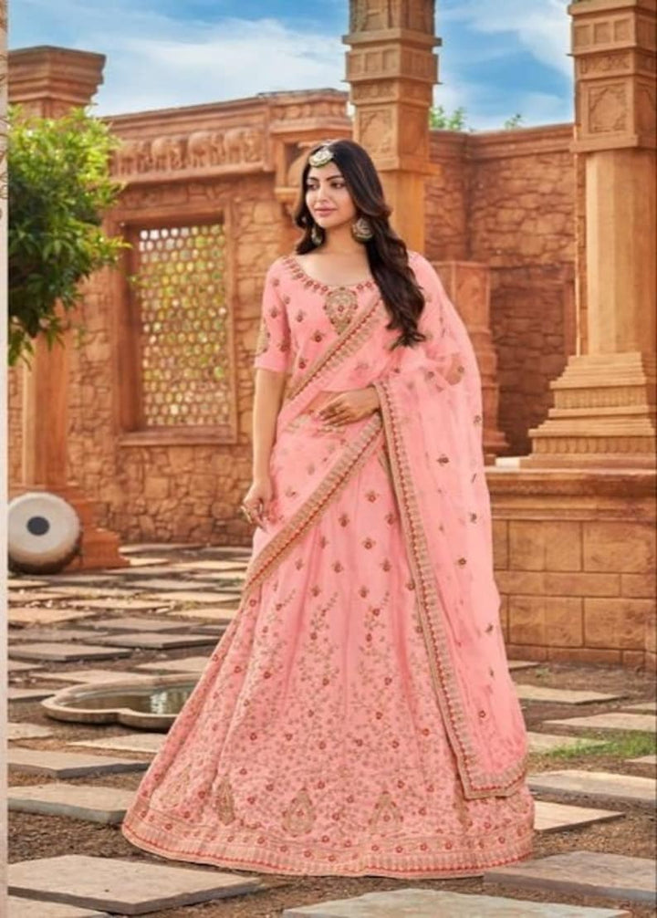 Beautiful and elegant Indian designer embroidery sequence work lehenga choli for women, perfect for bridesmaids and parties - INSPIRED