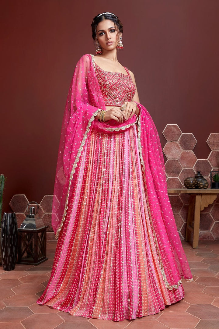 sabysachi designer pink lehenga choli with heavy sequence embroidey wedding wear lehenga party wear, lehenga choli  - INSPIRED