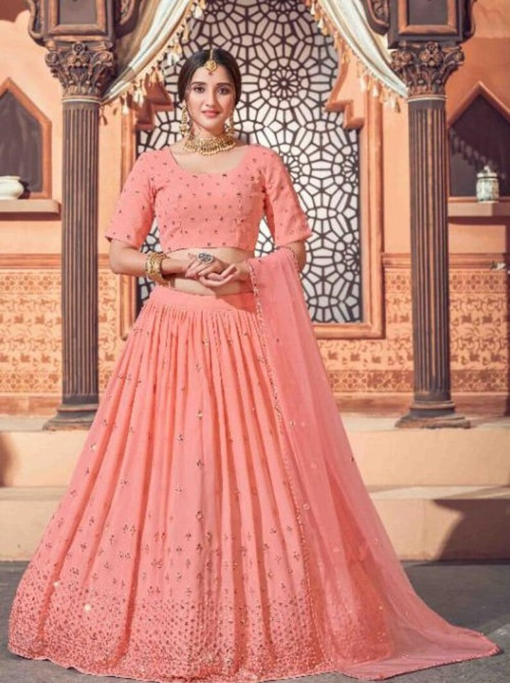 designer bollywood style lehenga choli for women with high quality embroidery work wedding wear party wear, lehenga choli  - INSPIRED