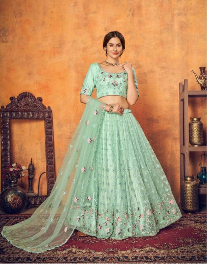 Designer indian embroidered lehenga with designer blouse indian style dupatta party wear lehenga choli for girl and indian woman ethnic wear  - INSPIRED