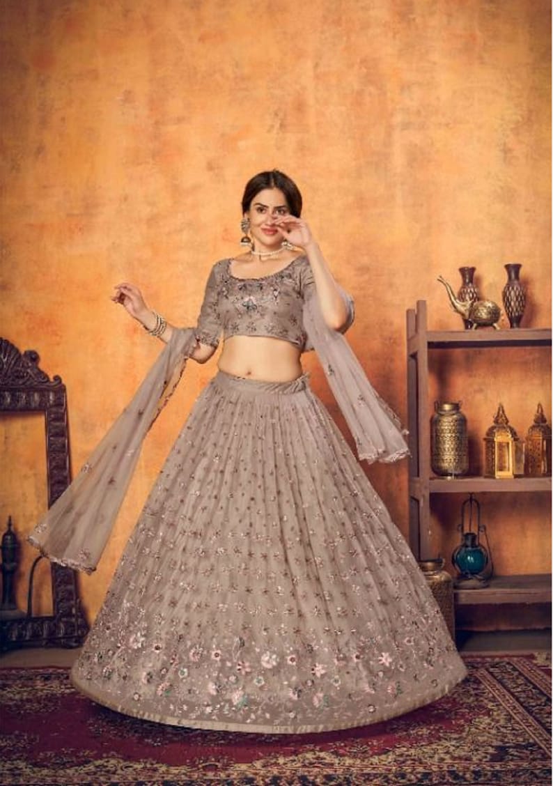 Designer indian embroidered lehenga with designer blouse indian style dupatta party wear lehenga choli for girl and indian woman ethnic wear  - INSPIRED