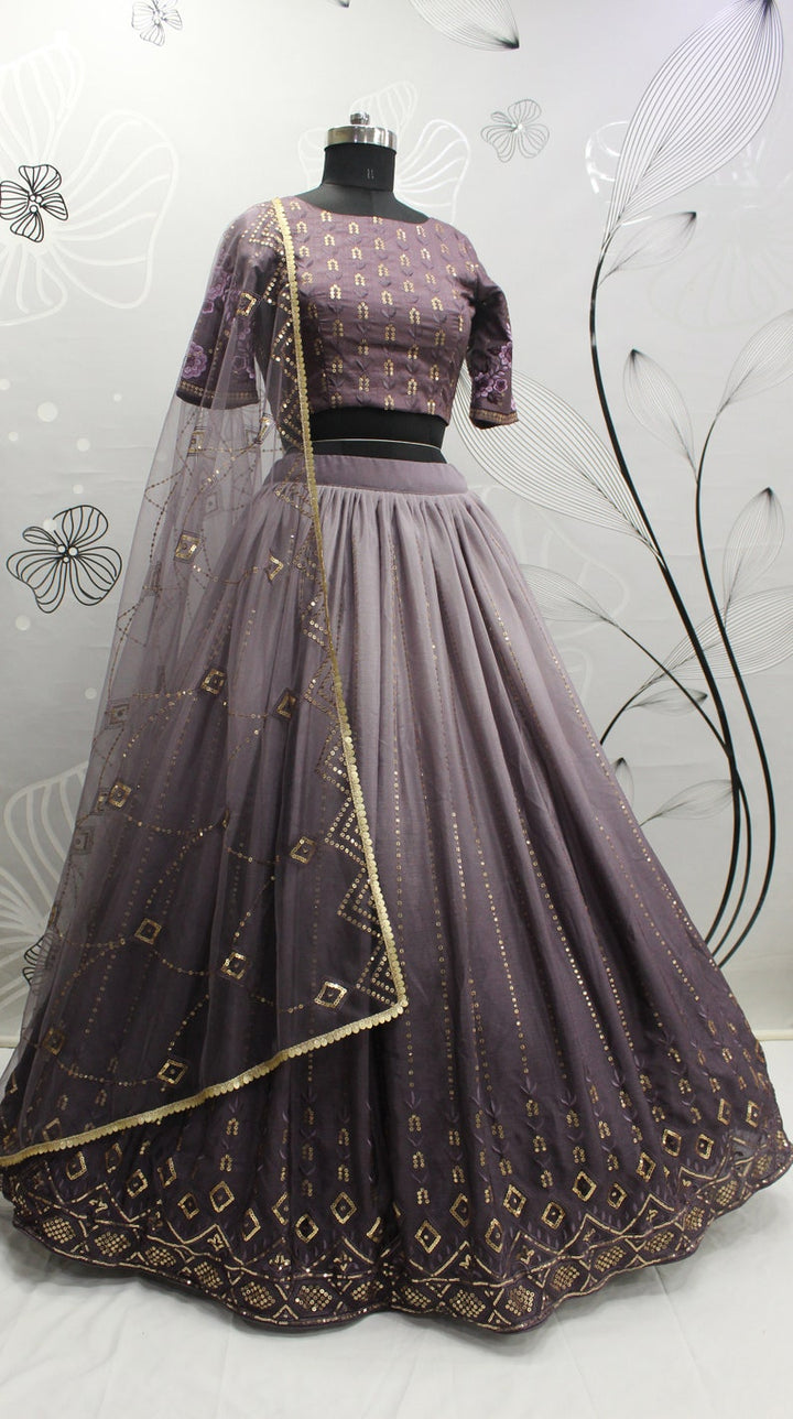 Sabyasachi Style Durty Purple Lehenga Choli with Embroidered sequence work Wedding lehenga choli  for party wear lehenga choli for Women  - INSPIRED