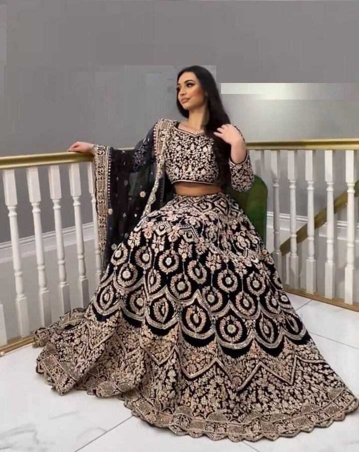 Indian Fancy Thread Work With Sequence Work lehenga with designer Blouse bollywood trend party wear for wedding party for girls and woman  - INSPIRED