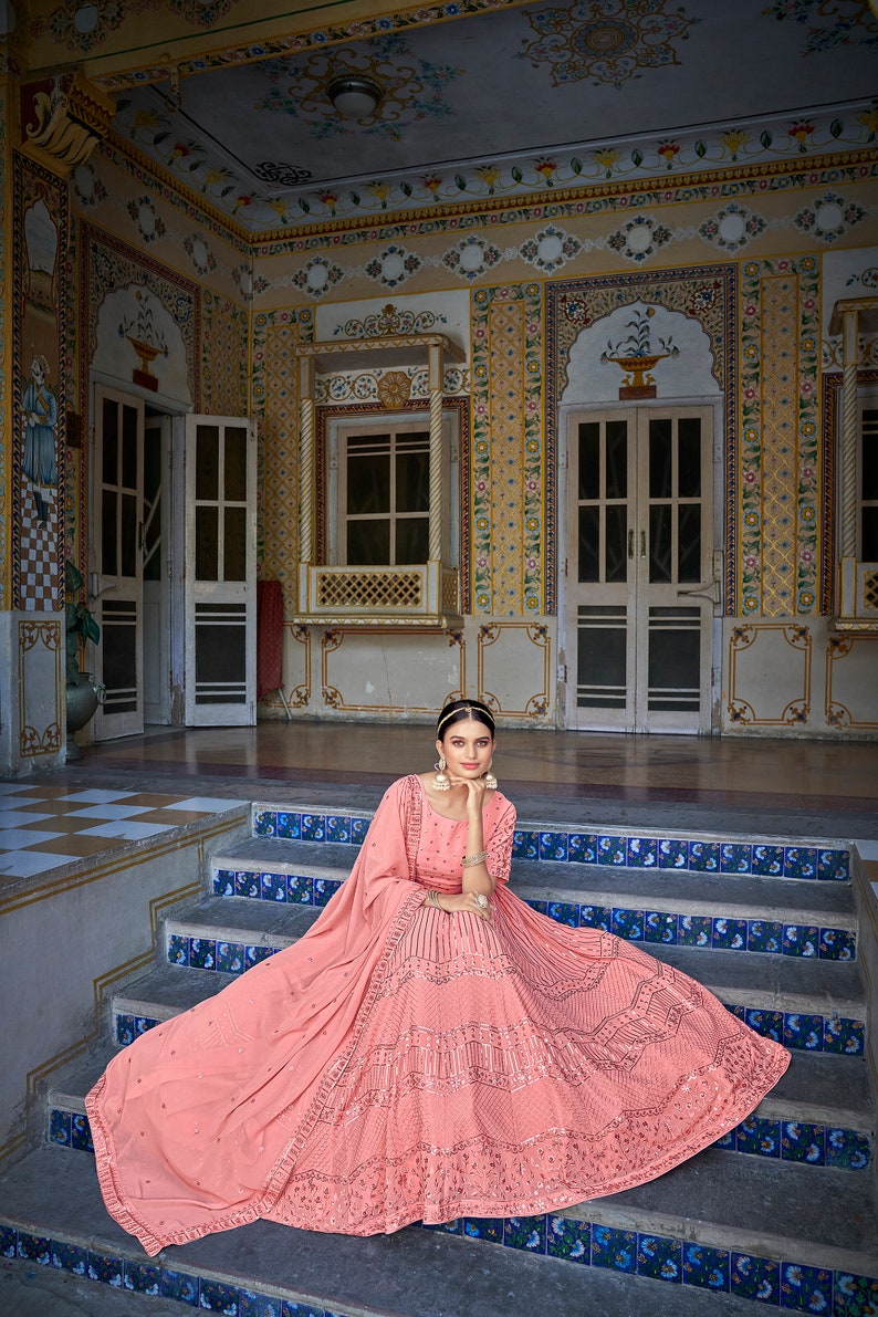 Sabyasachi Designer Pink lehenga choli with Zari and Multiple Sequence Embroidery Work for woman party wear lehenga choli for wedding  - INSPIRED