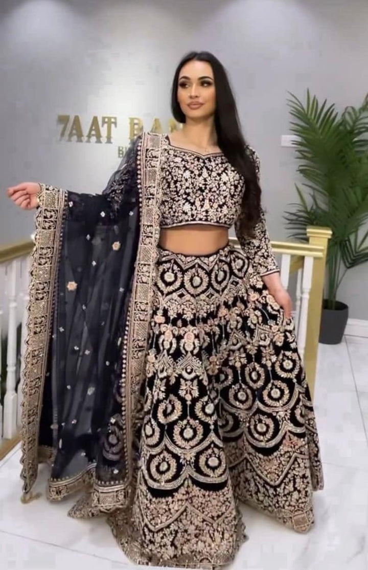 Indian Fancy Thread Work With Sequence Work lehenga with designer Blouse bollywood trend party wear for wedding party for girls and woman  - INSPIRED