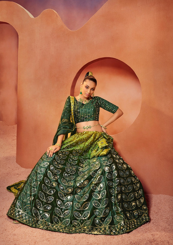 Sabyasachi Designer Lehenga Choli With Real Mirror Embroidery Sequence Work Wedding wear Lehenga Choli Party Wear Lehenga Choli For Women  - INSPIRED