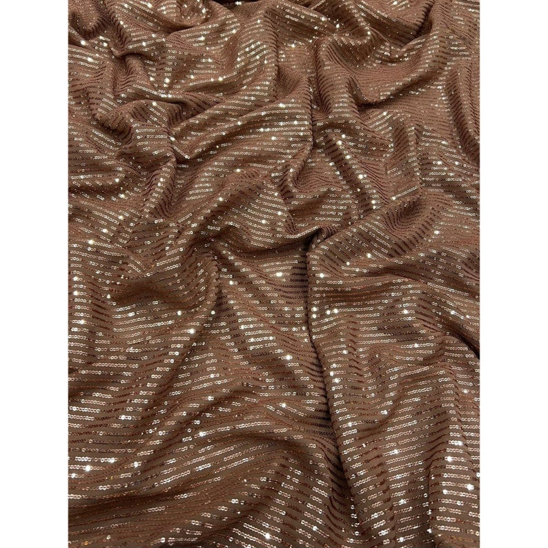 Brown Sequins Indian Saree For Women, Indian Wedding Reception Cocktail Party Wear Saree, Ready To Wear Pre Stitched Saree  - INSPIRED