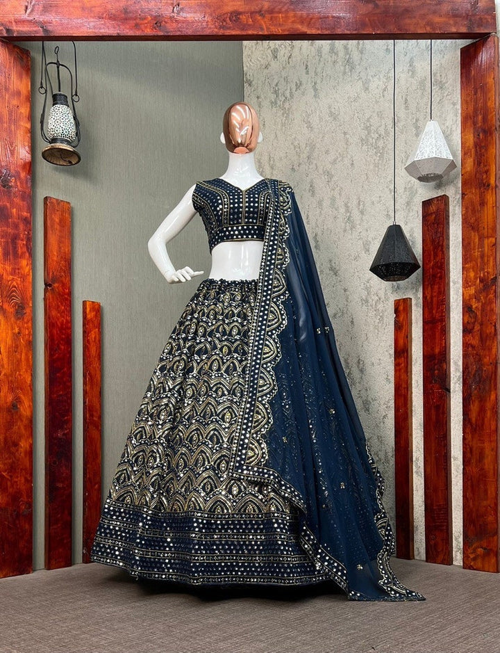 Designer Lehenga Choli Sequins Work with dupatta Wedding Lehenga Choli Party Wear Lehenga Choli for girls indian, wedding wear party wear  - INSPIRED