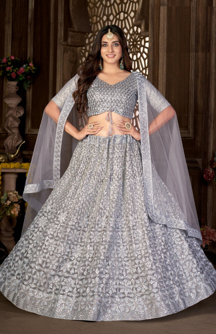 Designer Lehenga Choli With Sequins Embroidered Work with dupatta Wedding Lehenga Choli Party Wear Lehenga Choli For Women indian girl  - INSPIRED