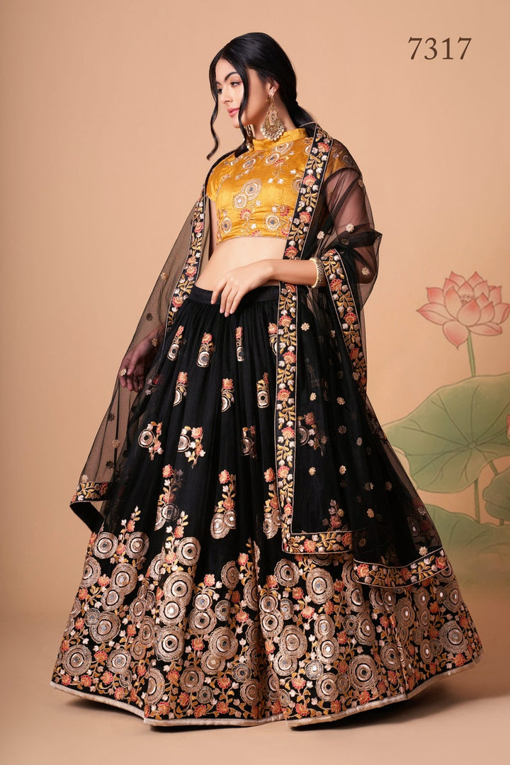 Beautifully crafted Indian Lehenga Choli adorned with sequins embroidery, perfect for weddings and parties, inspired by traditional designs