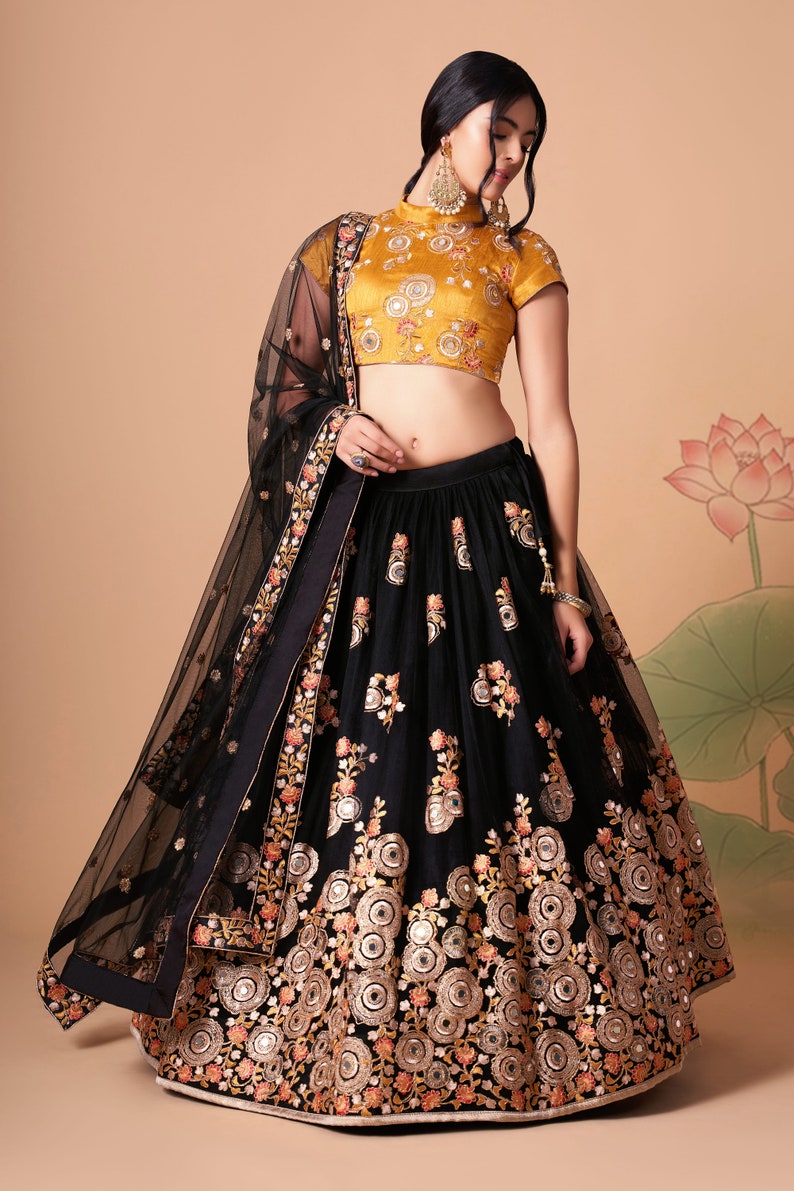 Exquisite Designer Indian Lehenga Choli Featuring Sequins Embroidery Work for Wedding and Party Wear - INSPIRED