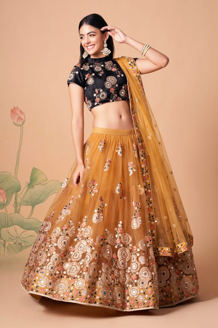 Traditional wedding wear Lehenga Choli adorned with intricate sequins embroidery