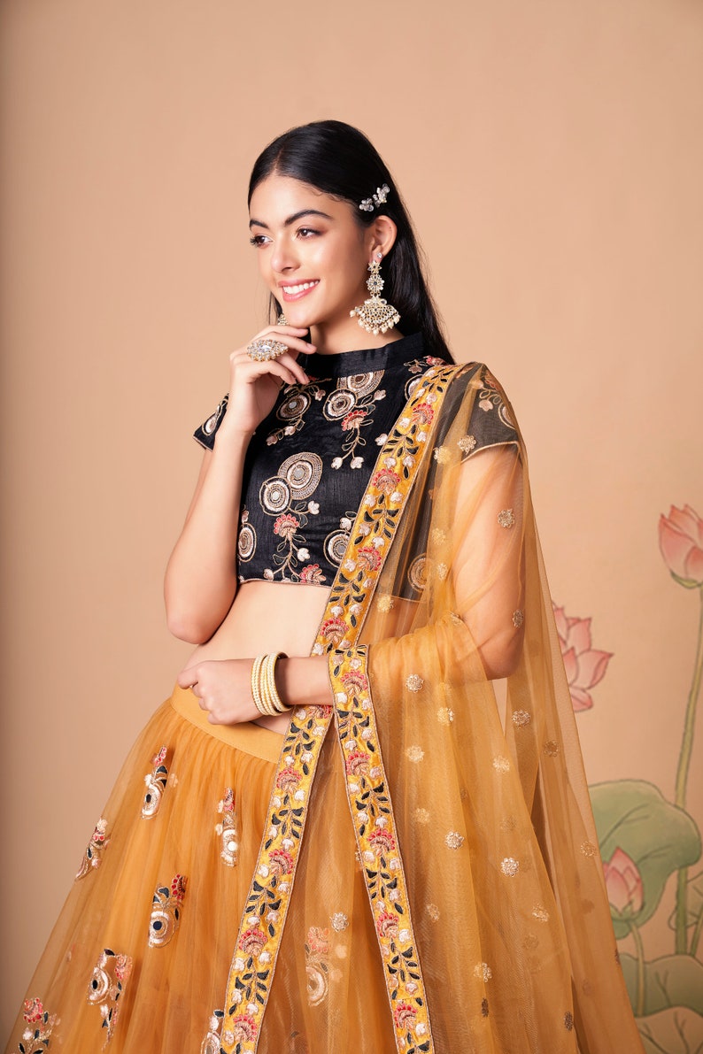 Designer Indian Lehenga Choli Embellished With Sequins Embroidery Work Wedding Lehenga Choli Party Wear Lehenga Choli for girls wedding wear  - INSPIRED