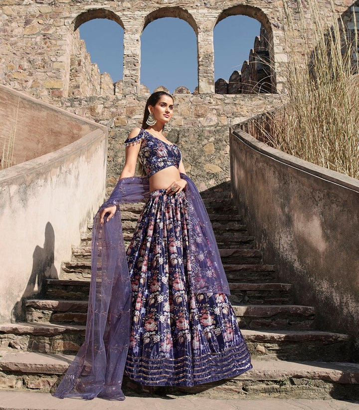 Sabyasachi Designer Lehenga Choli Print With Sequins Embroidered & Mirror Work Wedding Lehenga Choli Party Wear Lehenga Choli girl wedding  - INSPIRED