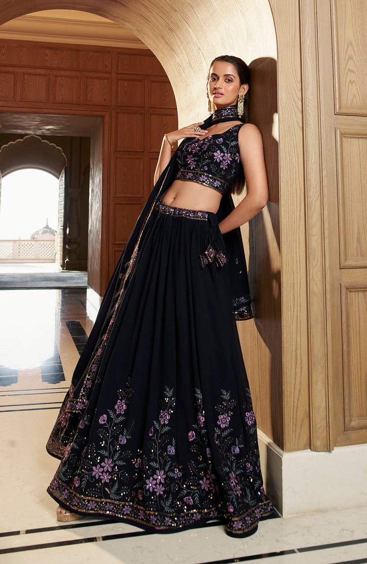 Sabyasachi Designer Thread With Sequins Embroiderey Work Lehenga Choli Wedding Lehenga Choli Party Wear Lehenga Choli for girl wedding wear  - INSPIRED