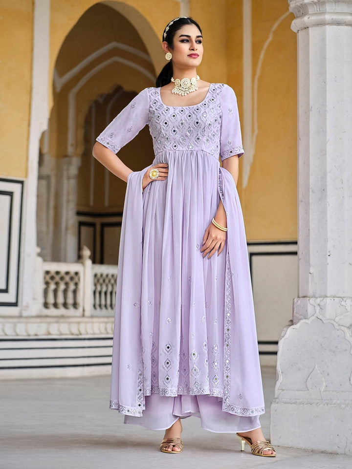 Indian Designer Salwar Suit With Thread Sqeuins Embroidey Mirror Work Wedding Salwar Suit Party Wear Dress For Girl Woman wedding wear  - INSPIRED