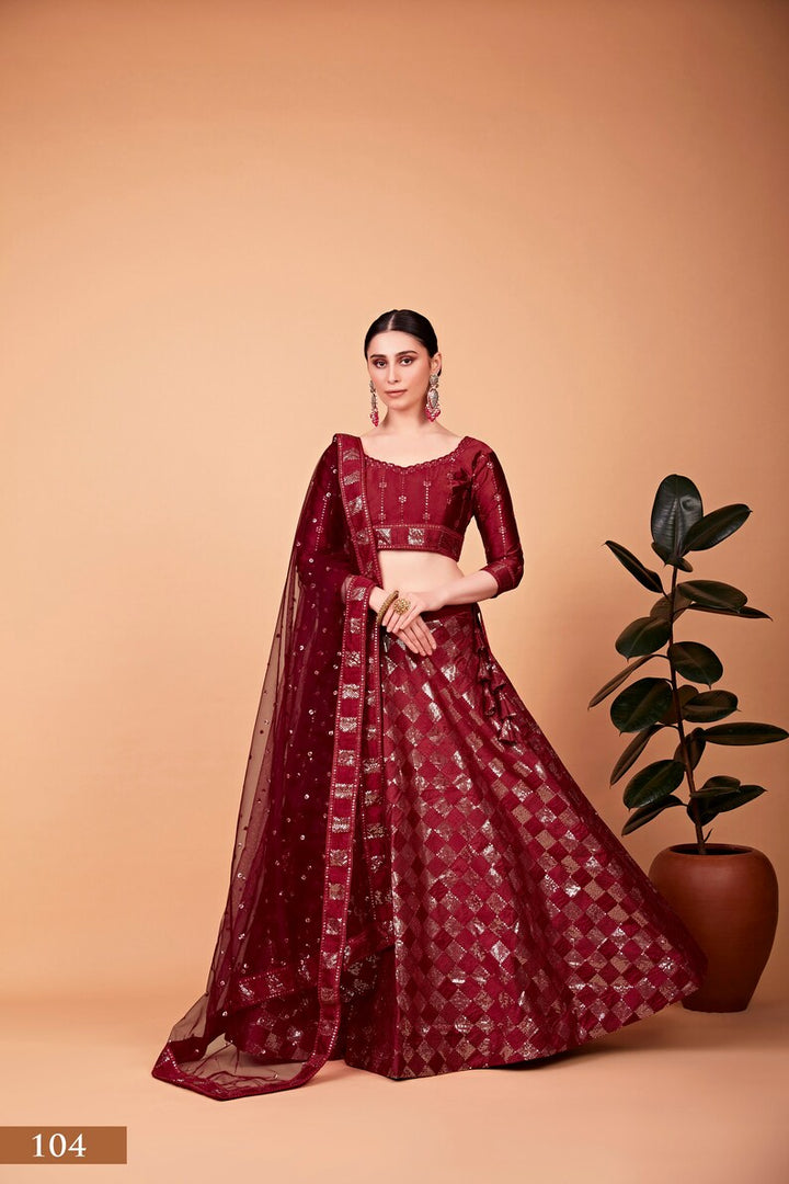 Sabyasachi Designer Cherry Red Lehenga Choli With Thread sequence embroidery work Wedding Lehenga Choli Party Wear Lehenga Choli for girl  - INSPIRED