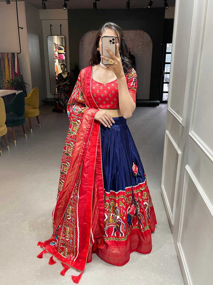 Indian Designer Patola Print with foil work Lehenga Choli for Wedding Lehenga Choli Party Wear Lehenga Choli for girl woman indian custom  - INSPIRED