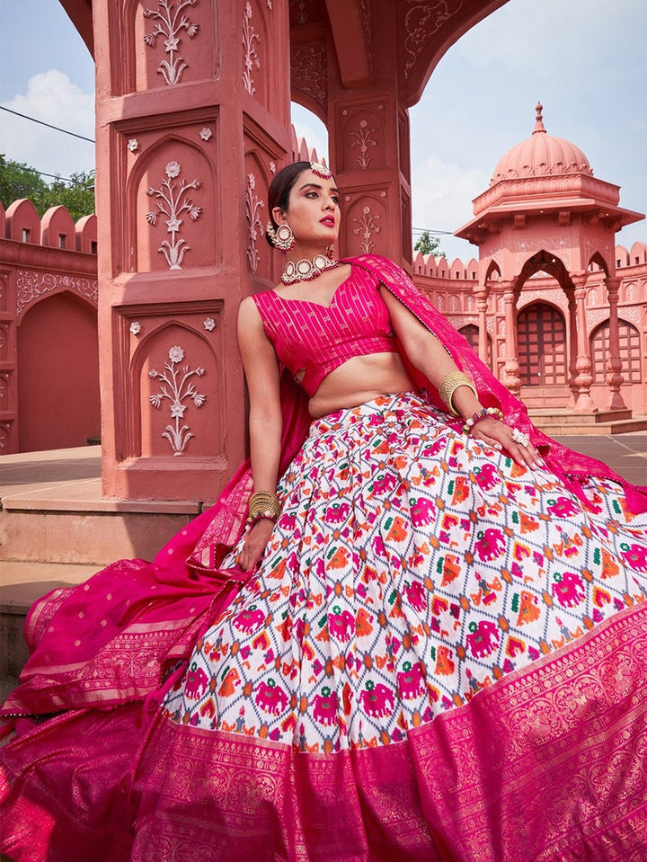 Indian Designer Patola Print with foil work Lehenga Choli for Wedding Silk Lehenga Choli Party Wear Lehenga Choli for girl woman wear custom  - INSPIRED