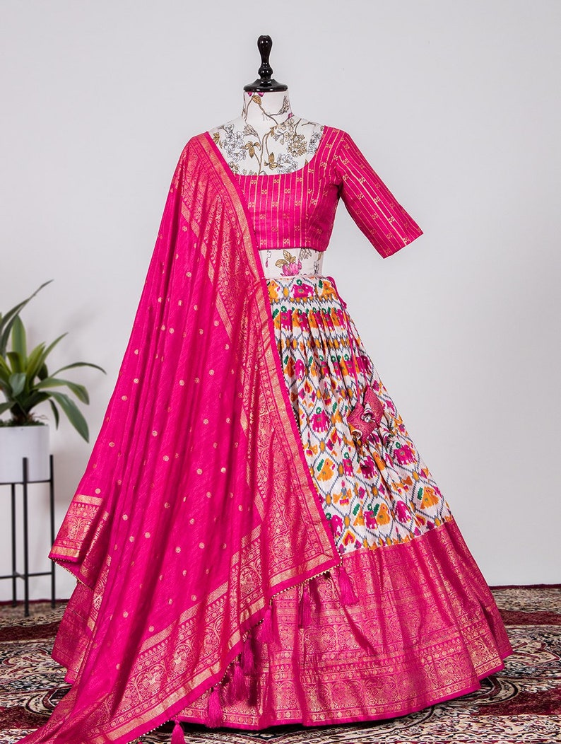 Indian Designer Patola Print with foil work Lehenga Choli for Wedding Silk Lehenga Choli Party Wear Lehenga Choli for girl woman wear custom  - INSPIRED