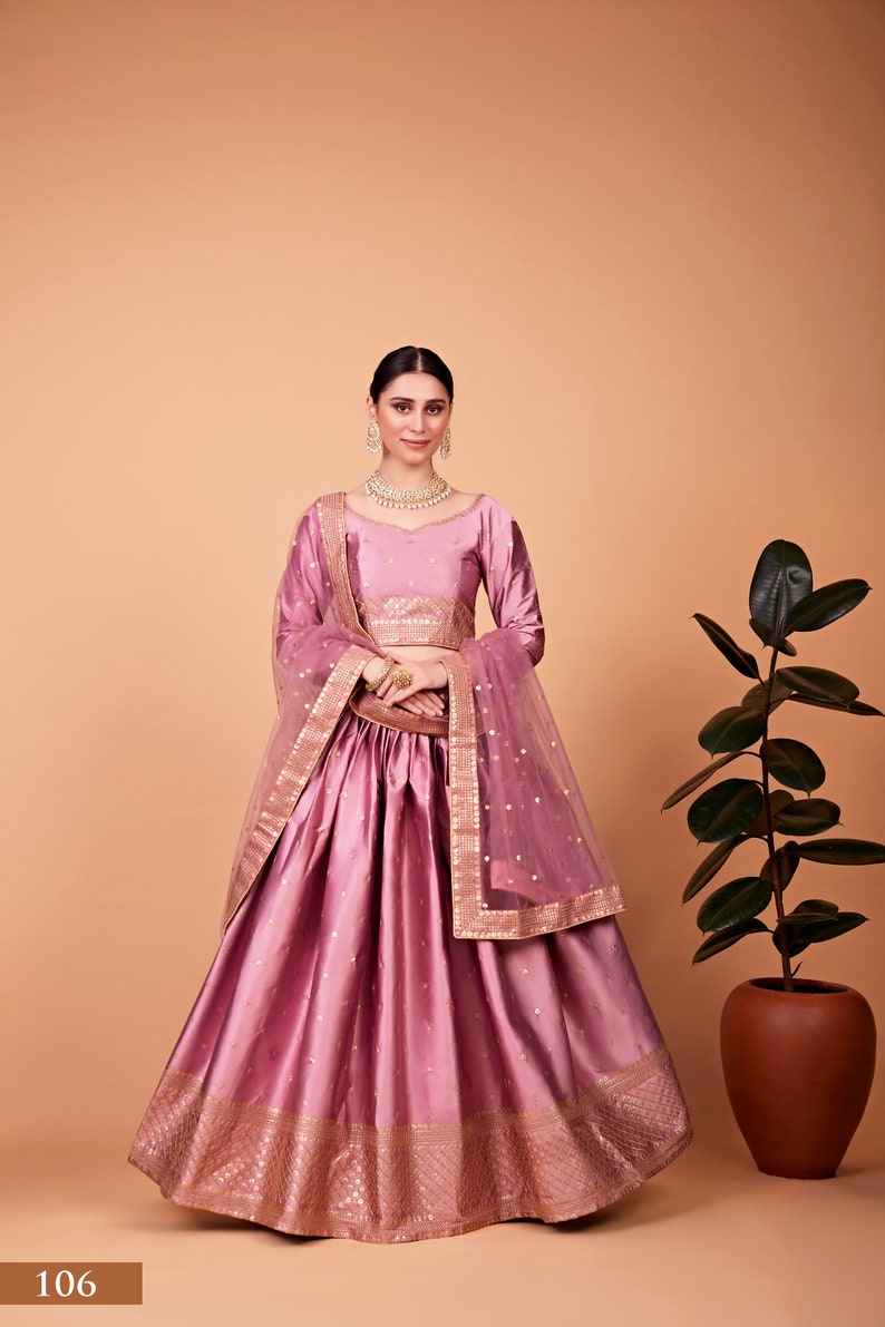 Sabyasachi Designer Pink Lehenga Choli With Thread sequence embroidery work Wedding Lehenga Choli Party Wear Lehenga Choli for girl indian  - INSPIRED