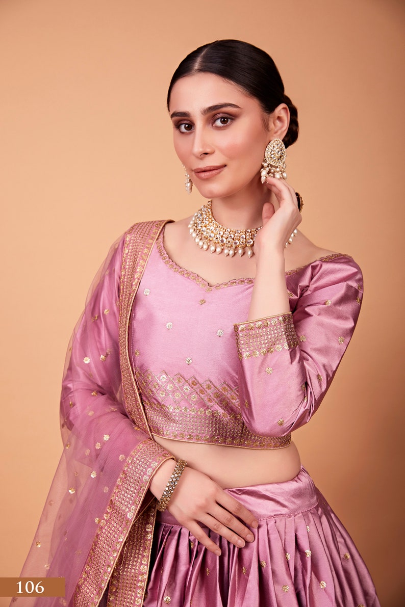 Sabyasachi Designer Pink Lehenga Choli With Thread sequence embroidery work Wedding Lehenga Choli Party Wear Lehenga Choli for girl indian  - INSPIRED