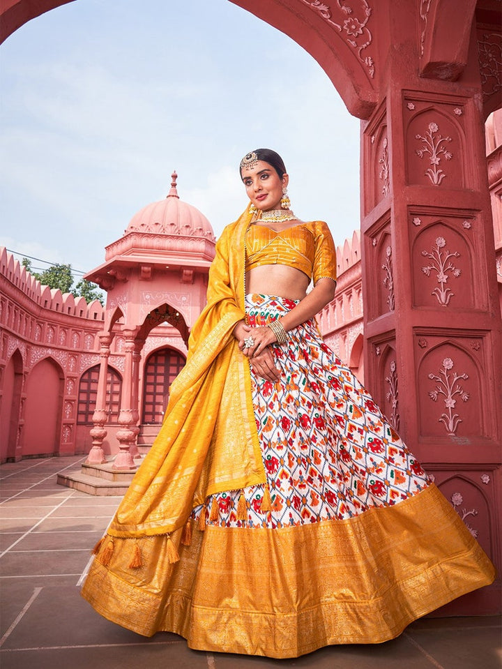 Indian Designer Patola Print with foil work Lehenga Choli for Wedding Silk Lehenga Choli Party Wear Lehenga Choli for girl woman wear custom  - INSPIRED