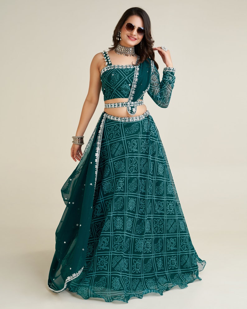 Navratri Chaniya Choli With thread , paper mirror & sequins work Wedding Lehenga Choli Party Wear Lehenga for girls indian Navratri Garba  - INSPIRED