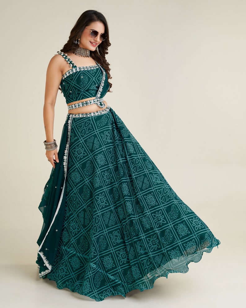 Navratri Chaniya Choli With thread , paper mirror & sequins work Wedding Lehenga Choli Party Wear Lehenga for girls indian Navratri Garba  - INSPIRED