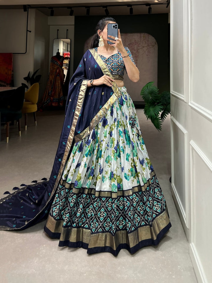 Indian-Tussar-Silk-Patola-Lehenga-choli-for-Girl-Outfit