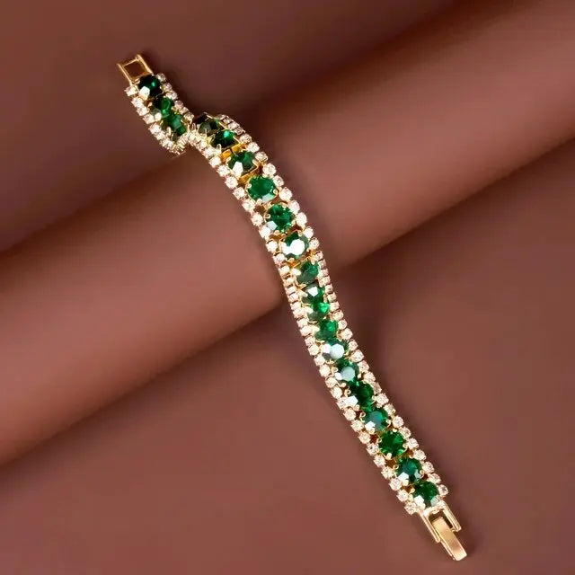 Groene en gouden armband  - By Qivii