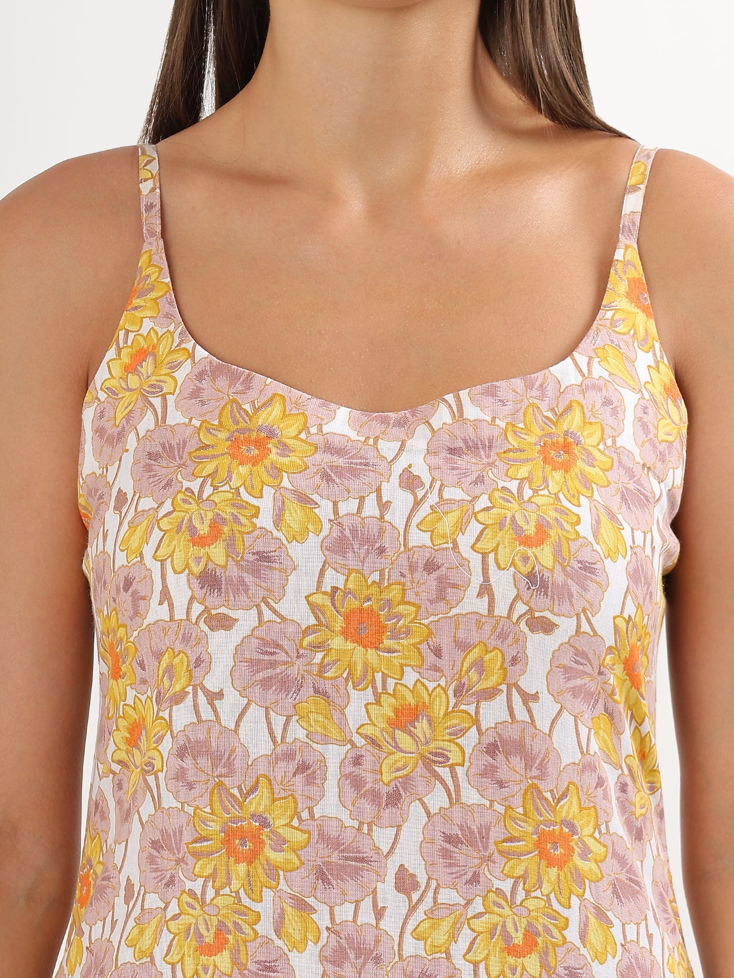 Yellow Floral Straight Kurta Pant - qivii