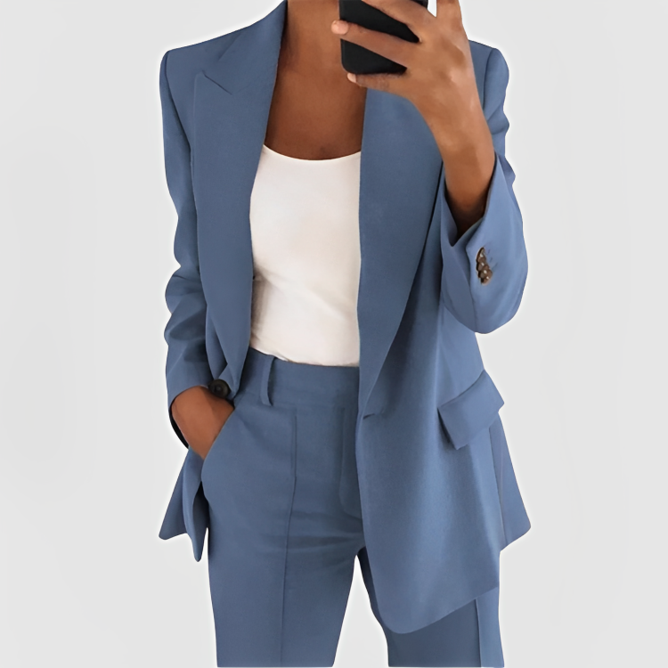 Diane | Elegant Two Piece Blazer Pant Suit by Qivii