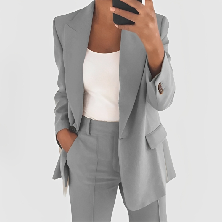 Diane | Elegant Two Piece Blazer Pant Suit by Qivii