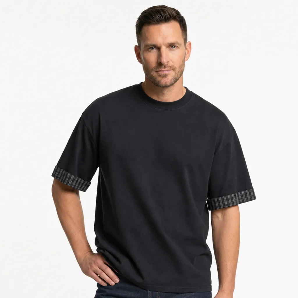 Imani Plaid Cuff T-Shirt