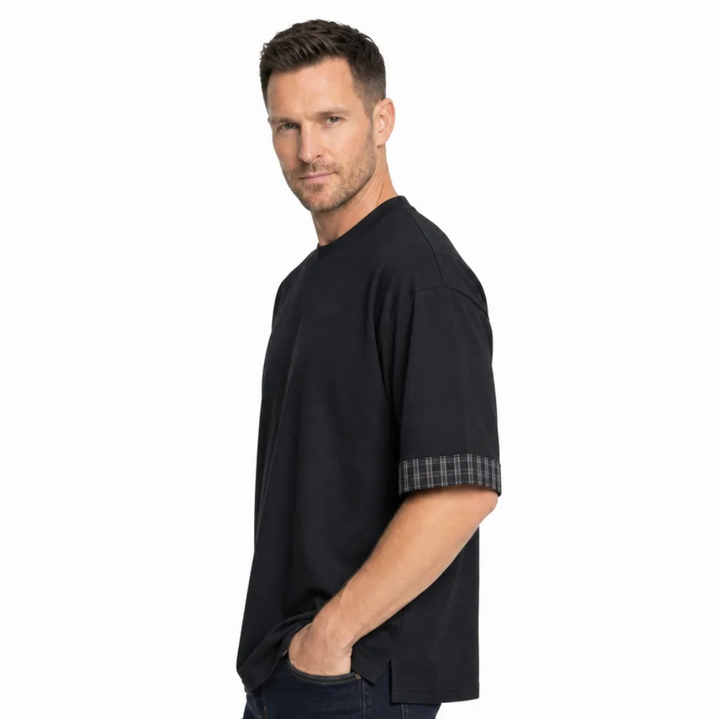 Imani Plaid Cuff T-Shirt