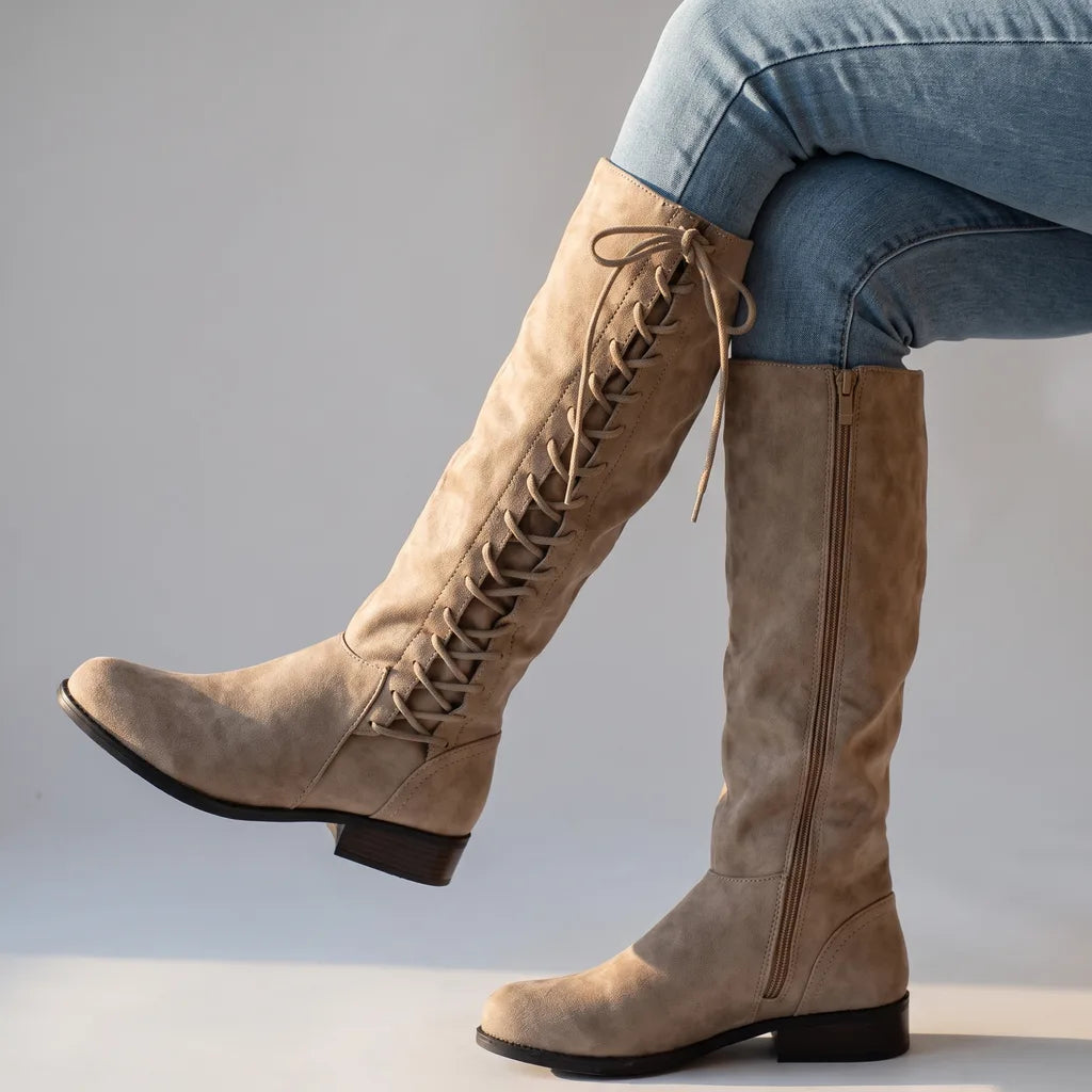 Isolde | Womens Knee High Laced Riding Boots
